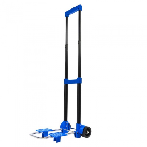 chariot &agrave;gages pliable en acier 30 kg noir/bleu