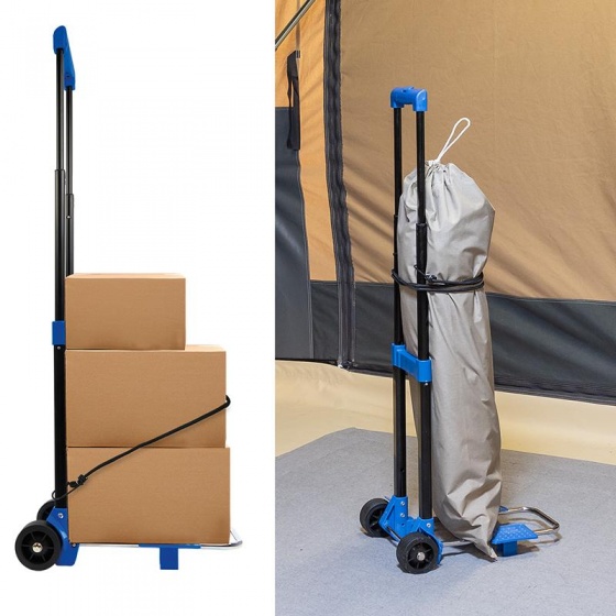 chariot &agrave;gages pliable en acier 30 kg noir/bleu