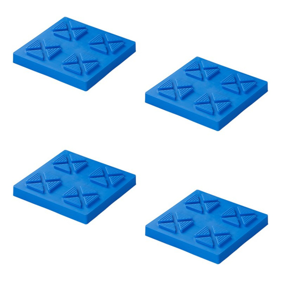 Plaques de base empilables set de 4 bleues
