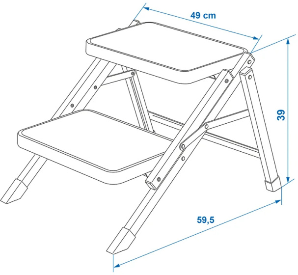 ProPlus step folding 2 steps 59,5 x 49 x 39 cm gray