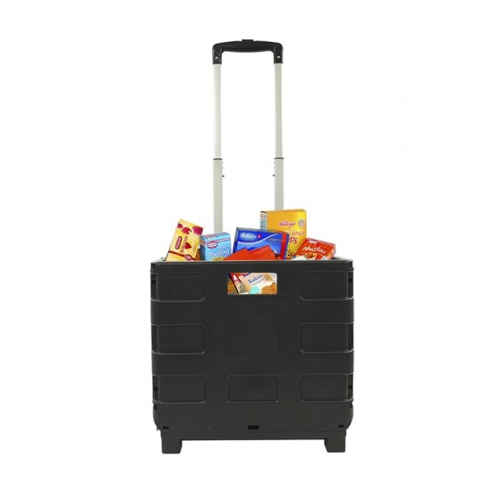 chariot &agrave;gages avec caisse pliante 40 litres noir