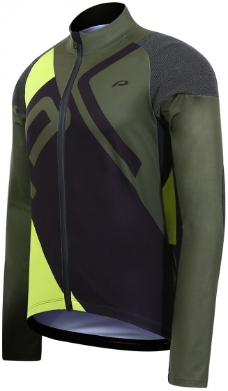 fietsjack P-Stain heren polyester zwart/groen mt 2XL fietsjack P-Stain heren polyester zwart/groen mt 2XL