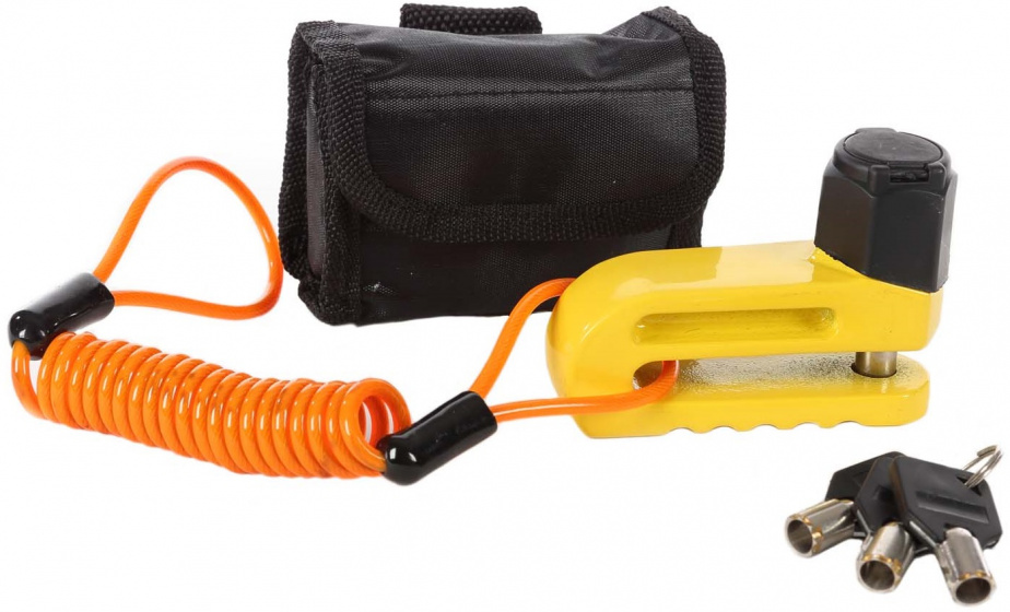 Zámok kotúčovej brzdy Python 10 mm oceľová žltá/čierna