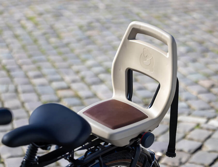 Qibbel Junior 6+ Fahrradsitz hinten mit Gepäckträgerhalterung Schwarz