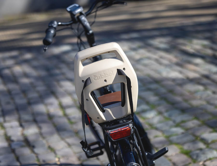 Qibbel Junior 6+ Fahrradsitz hinten mit Gepäckträgerhalterung Schwarz