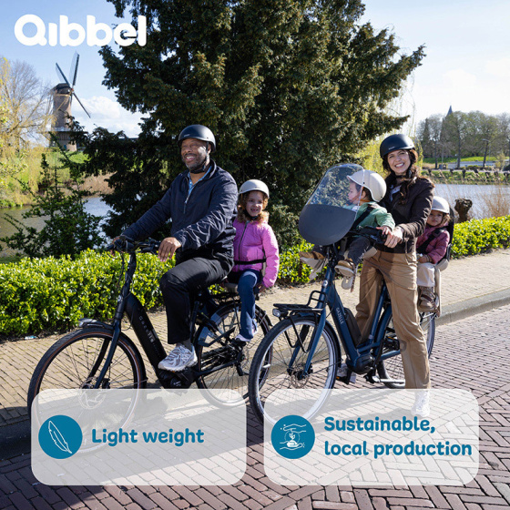 Qibbel Junior 6+ Fahrradsattel hinten mit MIK-HD System Schwarz/Grau