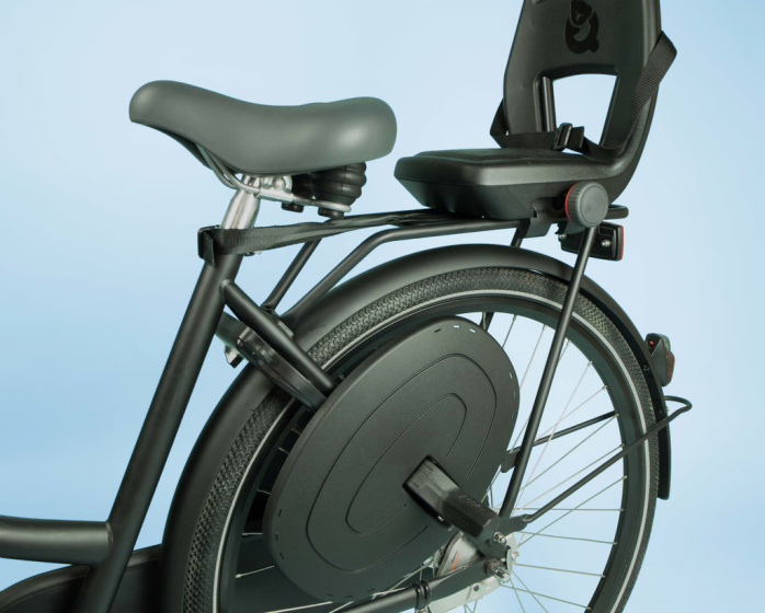 Qibbel Junior 6+ Fahrradsitz hinten mit Gepäckträgerhalterung Schwarz