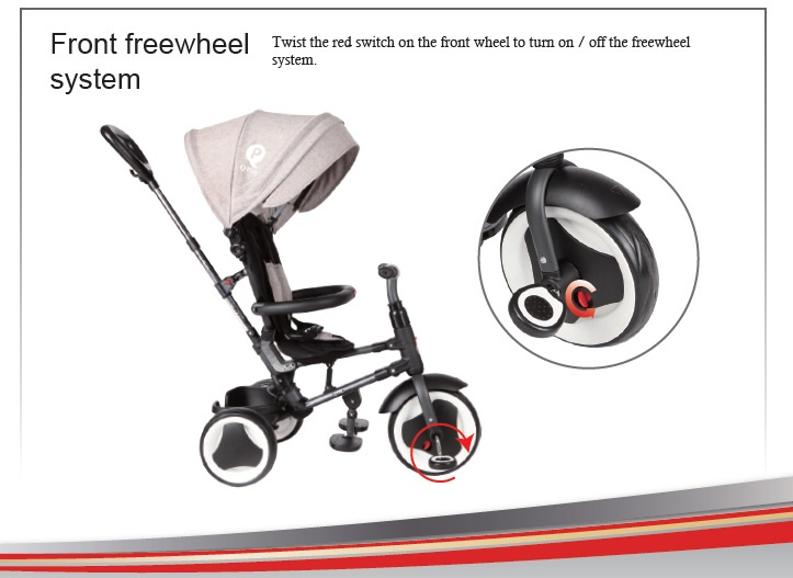 QPlay Rito Deluxe 3 in 1 driewieler Junior Zwart/Blauw