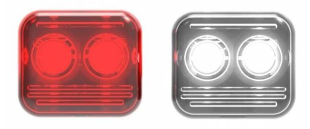 Reelight fietsverlichting AMS Constant staal rood/wit 4 delig
