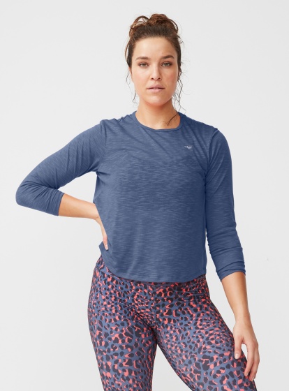 Röhnisch sportshirt Sheer lange mouwen dames blauw