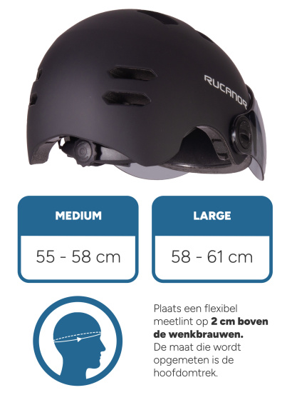 Rucanor Urban Sprint Scooter and Bicycle Helmet Visor NT8776 Black