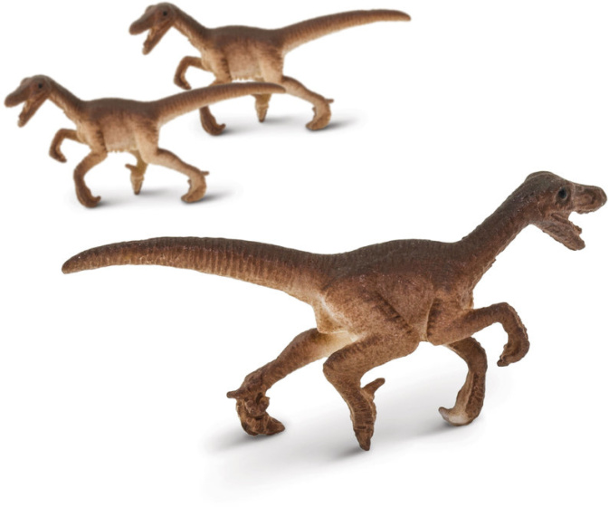 jouet Velociraptor 2 cm brun sans BPA 192 pi&egrave;