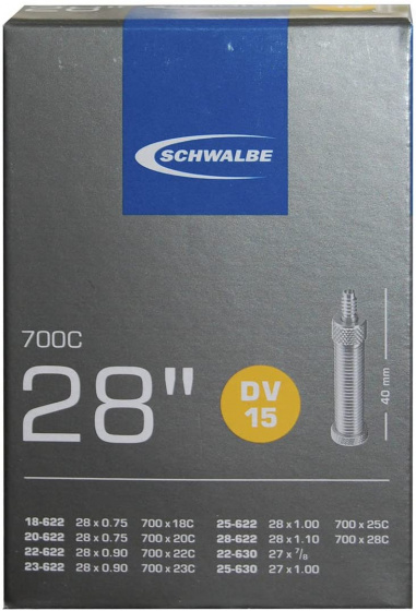 duša Schwalbe 28 x 0,90/1,10 (18/28-622) DV 15 mm čierna