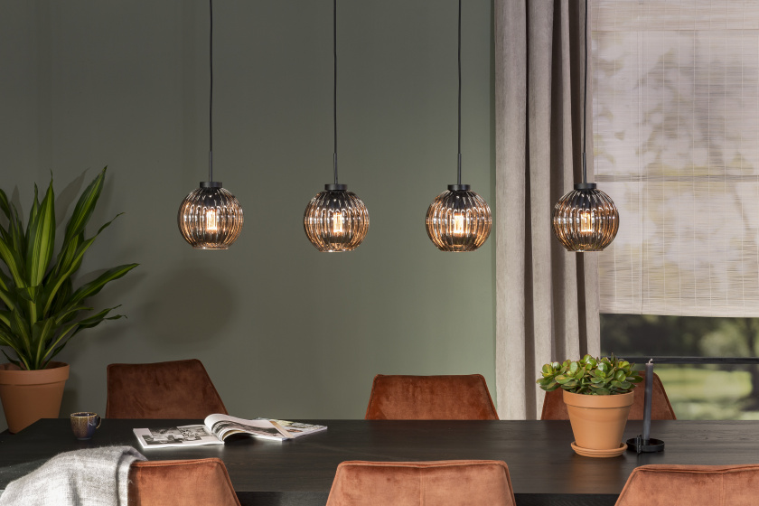 Sense' Living hanglamp Berlin 18 x 150 cm E27 glas bruin