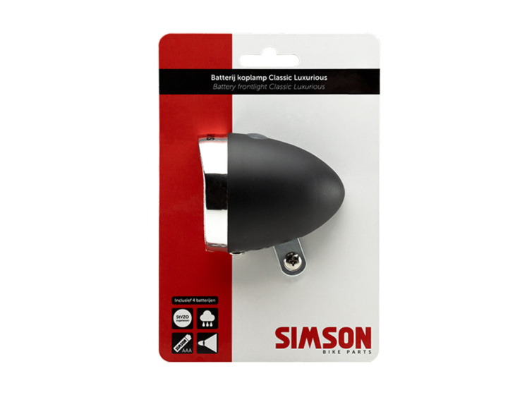 Simson Classic Luxurious Headlight Batteriebetrieben Schwarz