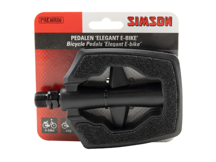 Simson Elegantes E-Bike Pedalset mit Anti-Rutsch-Beschichtung Schwarz