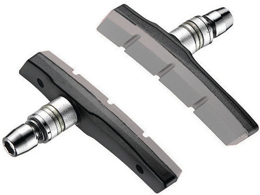 remblokken V-brake 80 x 13 mm zwart/grijs 2 stuks