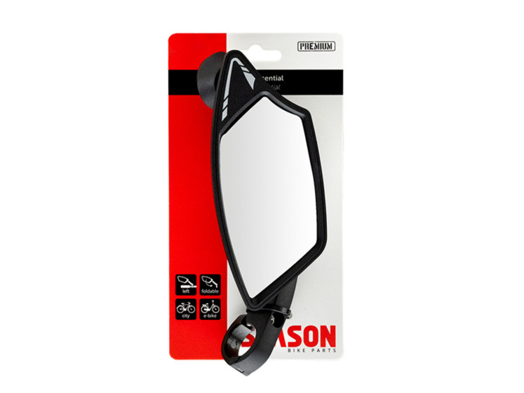 Simson Essential Fietsspiegel Links 22,2 mm Zwart