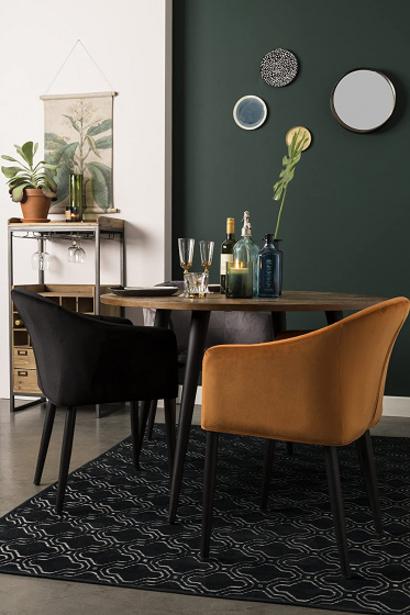 Feliz Lifestyle stoel Catelyn 77 cm polyester/suède/staal zwart
