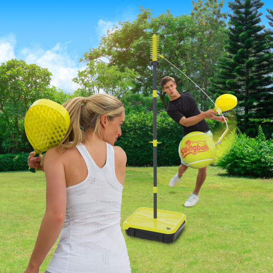 Swingball Pro Tennispaal met All Surface Basis Zwart/Geel