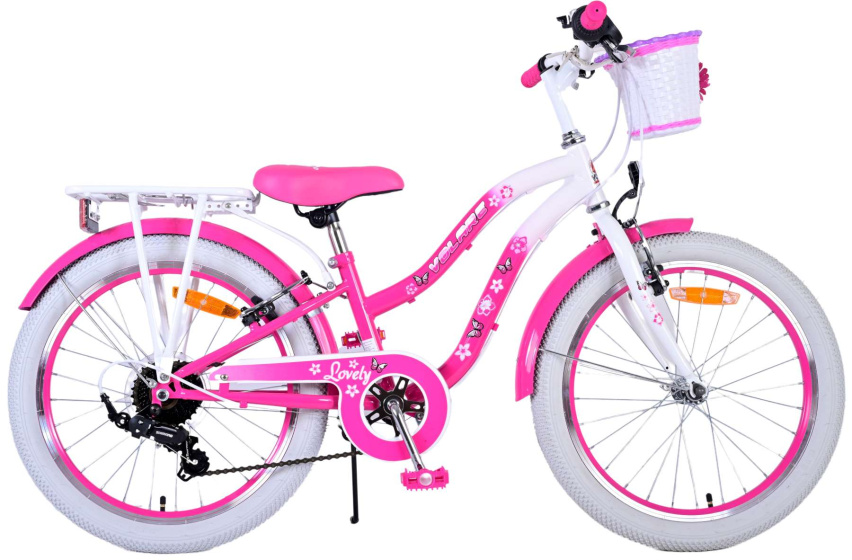 Volare Lovely 20 Inch 27,5 cm Meisjes 7V V-Brakes Roze/Wit