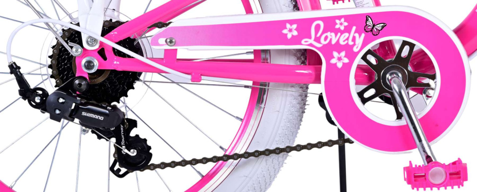 Volare Lovely 20 Inch 27,5 cm Meisjes 7V V-Brakes Roze/Wit