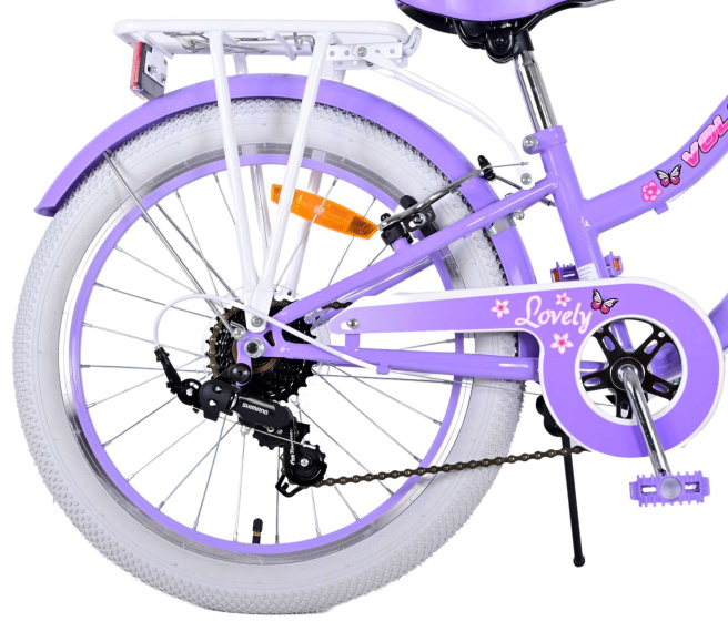 Volare Lovely 20 Inch 27,5 cm Meisjes 7V V-Brakes Paars/Wit