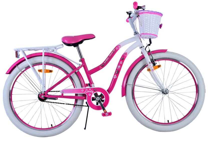 Volare Lovely 24 Inch 33,5 cm Meisjes Terugtraprem Roze/Wit afbeelding