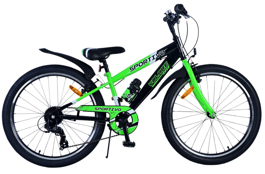 Volare Sportivo 24 Zoll Jungen 7G Felgenbremse Grün/Schwarz