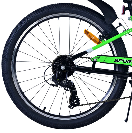 Volare Sportivo 24 Zoll Jungen 7G Felgenbremse Grün/Schwarz