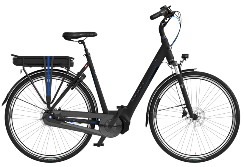 Vyber Ride E1 630Wh 28 Inch 57 cm Dames 7V Hydraulische schijfrem Matzwart/Blauw afbeelding