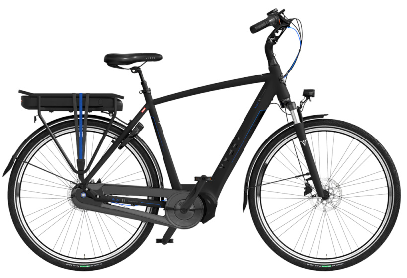 Vyber Ride E1 630Wh 28 Inch 57 cm Heren 7V Hydraulische schijfrem Matzwart/Blauw afbeelding