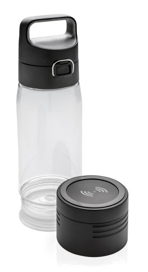 gourde avec banque d'&eacute;gie 5000 mAh ABS noir 600 ml