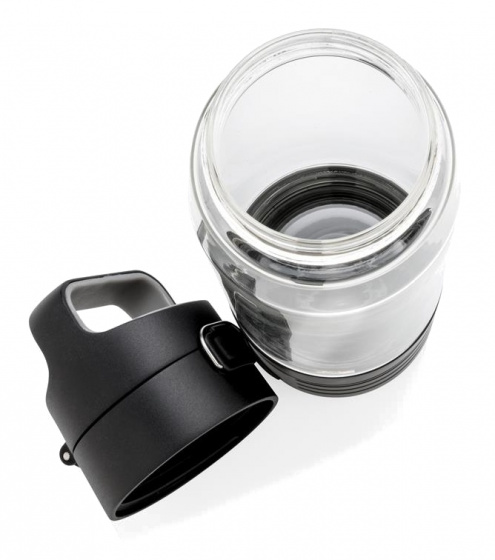 gourde avec banque d'&eacute;gie 5000 mAh ABS noir 600 ml