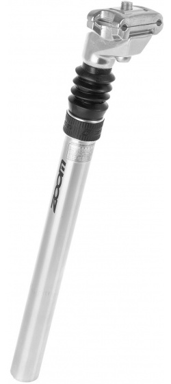 Zoom zadelpen geveerd 27.2 x 350 mm aluminium zilver/zwart