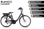 AMIGO E-Alvor D1 28 Inch Dames 7V V-Brakes Matzwart