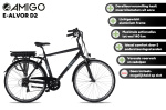 AMIGO E-Alvor D2 28 Zoll Herren 7G Felgenbremse Mattschwarz