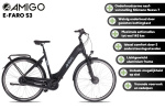 AMIGO E-Faro S3 28 Inch Women 7SP Roller brakes Matte black