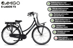 AMIGO E-Lagos T3 28 Inch Dames 7V Rollerbrake Matzwart