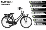 AMIGO E-Lagos T3 28 Inch Dames 7V Rollerbrake Matzwart