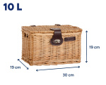AMIGO bicycle basket with lid 10 liters reed natural
