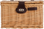 AMIGO bicycle basket with lid 10 liters reed natural
