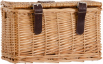 AMIGO bicycle basket with lid 10 liters reed natural