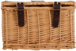 AMIGO bicycle basket with lid 10 liters reed natural
