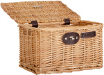 AMIGO bicycle basket with lid 10 liters reed natural