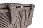 AMIGO bicycle basket with lid 16 liters reed ash gray