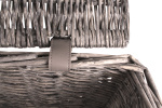 AMIGO bicycle basket with lid 16 liters reed ash gray
