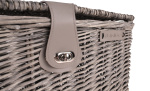AMIGO bicycle basket with lid 16 liters reed ash gray