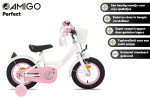 AMIGO Perfect 12 Inch Girls Coaster Brake White/Pink