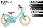 AMIGO Perfect 14 Inch Meisjes Terugtraprem Turquoise